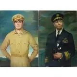 Rudolf Bernatschke, Untitled, Two Oil on Canvas Portraits of Military Officers