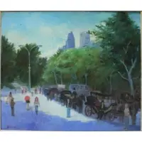 Rudolf Anton Bernatschke (Austrian / American, b by Rudolf Bernatschke, Oil on Canvas Central Park, NYC Scene, sold May 2015