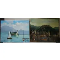 Rudolf Bernatschke, Untitled, Two Oil on Canvas Landscape Scenes