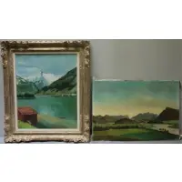 Rudolf Bernatschke, Kitzsteinhorn, Two Oil on Canvas Austrian Mountain Landscape Scenes