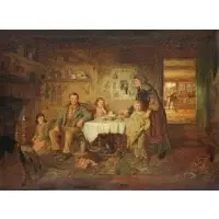 Robert W. Wright, English Interior Scene, Oil on Canvas