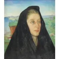 Salvatore Aucello, Pensive, Oil on Board