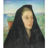 Salvatore Aucello, Pensive, Oil on Board
