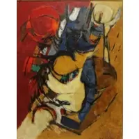 Bernard Dufour, Bernard Dufour (French, b, Abstract Oil on Canvas