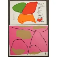 Ray Parker, Two Lithographic Works, 1980 Exhibition Poster - pencil signed lower right, 25" high x 38" wide