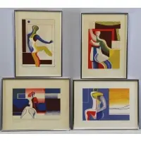 Georgi Daskaloff, artist's proof, Set of 4 Color Figural Lithographs