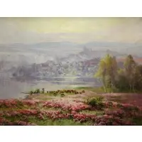 Edourad Pail, Sheep in Flowering Meadow, Oil on Canvas