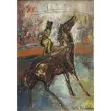 Michel-Marie Poulain, Circus Horse, Oil on Board