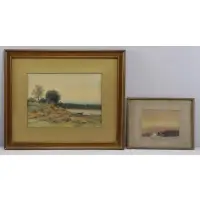 James Henry Moser, Untitled, Two Watercolor Landscapes