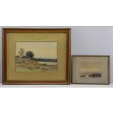 James Henry Moser, Untitled, Two Watercolor Landscapes