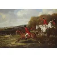 Fox Hunters on Horseback by John Wheeler, Oil on Canvas, sold Mar 2015