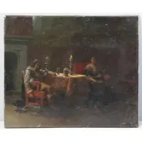 Rudolf Lehmann, Cromwell at Ripley Castle., Oil on Canvas