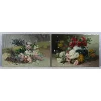 Eugene H Cauchois, H. Cauchois, Two Oils on Canvas