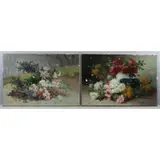Eugene H Cauchois, H. Cauchois, Two Oils on Canvas