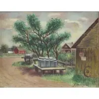 Simka Simkhovitch, Milk Cans, Oil on Canvas "Milk Cans"