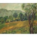 Emily Lowe, Sunlit Meadow, Tanglewood, Oil on Canvas "Sunlit Meadow, Tanglewood"
