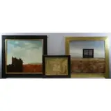 Andres Christian Otero, Untitled, 3 Surrealist Oils on Board