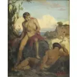 Felix J Barrias, A Bon Ami Desbrosses, Oil on Canvas/Board