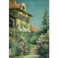 George B Torrey, Garden Path, Oil on Canvas