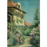 George B Torrey, Garden Path, Oil on Canvas