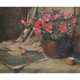 Caroline Stehlin, Floral Still Life, Oil on Canvas