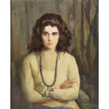 Arthur William Woelfle, Rosova, Oil on Canvas Portrait "Rosova"