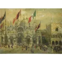 Ludolfs Liberts, Piazza San Marco, Oil on Board