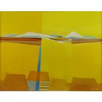 Toby Joysmith, Abstract Mountain Landscape, Oil on Wood