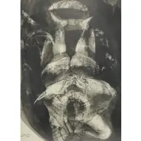 Rico Lebrun, Figures in the Lake of Ice, Ink on Paper "Figures in the Lake of Ice"