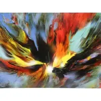 Leonardo Nierman, Leonardo M. Nierman (Mexican, b, Abstract Oil on Masonite