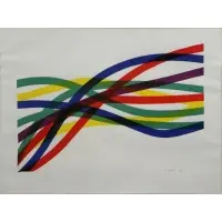Intersecting Lines by Piero Dorazio, Color Lithograph, sold Mar 2015