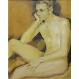 J.D Van Caulaert, Male Nude, 1926 Oil on Canvas