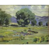 Charles Berninghaus, Sage Bush Valley, Oil on Board