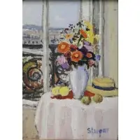 Marko Stupar, Window Still Life, Oil on Canvas