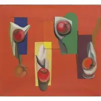 Joseph M Hanson, Still Life with Five Apples, 1950 Oil on Canvas