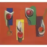 Joseph M Hanson, Still Life with Five Apples, 1950 Oil on Canvas