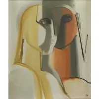 Joseph M Hanson, Two Heads, Oil on Canvas