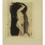 Stehendr Weiblicher Akt (Standing Female Nude) by Käthe Kollwitz, Etching "Stehendr Weiblicher Akt" (Standing Female Nude), sold Feb 2015