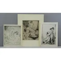 Albert Edward Sterner, Eve, 3 Signed Drypoint Etchings