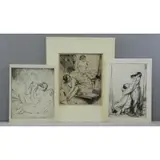 Albert Edward Sterner, Eve, 3 Signed Drypoint Etchings