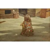 Francis Woodahl, Seated Girl, Oil on Masonite