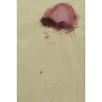 Leonel Góngora, Gongora 71 / Bogata, Colored Pencil of a Nude Sticking Out Tongue