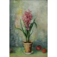 La Jacinthe by André Vignoles, Oil on Canvas "La Jacinthe", sold Feb 2015