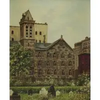 Hans Nemeth, New York University Bussiness Adm. / Corner trinity Pl. and Thames St., Oil on Canvas