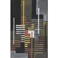 Adolf Richard Fleischmann (German, 1892 - 1969, active in New York) by Adolf Fleischmann, 1959 Abstract Gouache on Paper Signed and dated lower right, sold Jan 2015