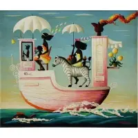 Orville Bulman, La Barque Pimpant, Oil on Canvas "La Barque Pimpant" Signed lower right
