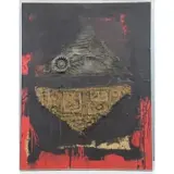 Yigal Tumarkin, Oil and resin (?) on canvas, Abstract Mixed Media on Canvas