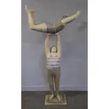 Hilda Steckel, Hilda Steckel (American, 20th Century), Large Painted Terracotta Sculpture of Acrobats