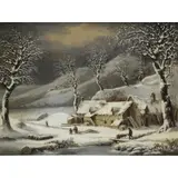 Louis-Claude Malbranche, Winter Scene, Oil on Canvas Laid on Board