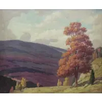 Andrew Schwartz, Autumn Landscape, Oil on Canvas